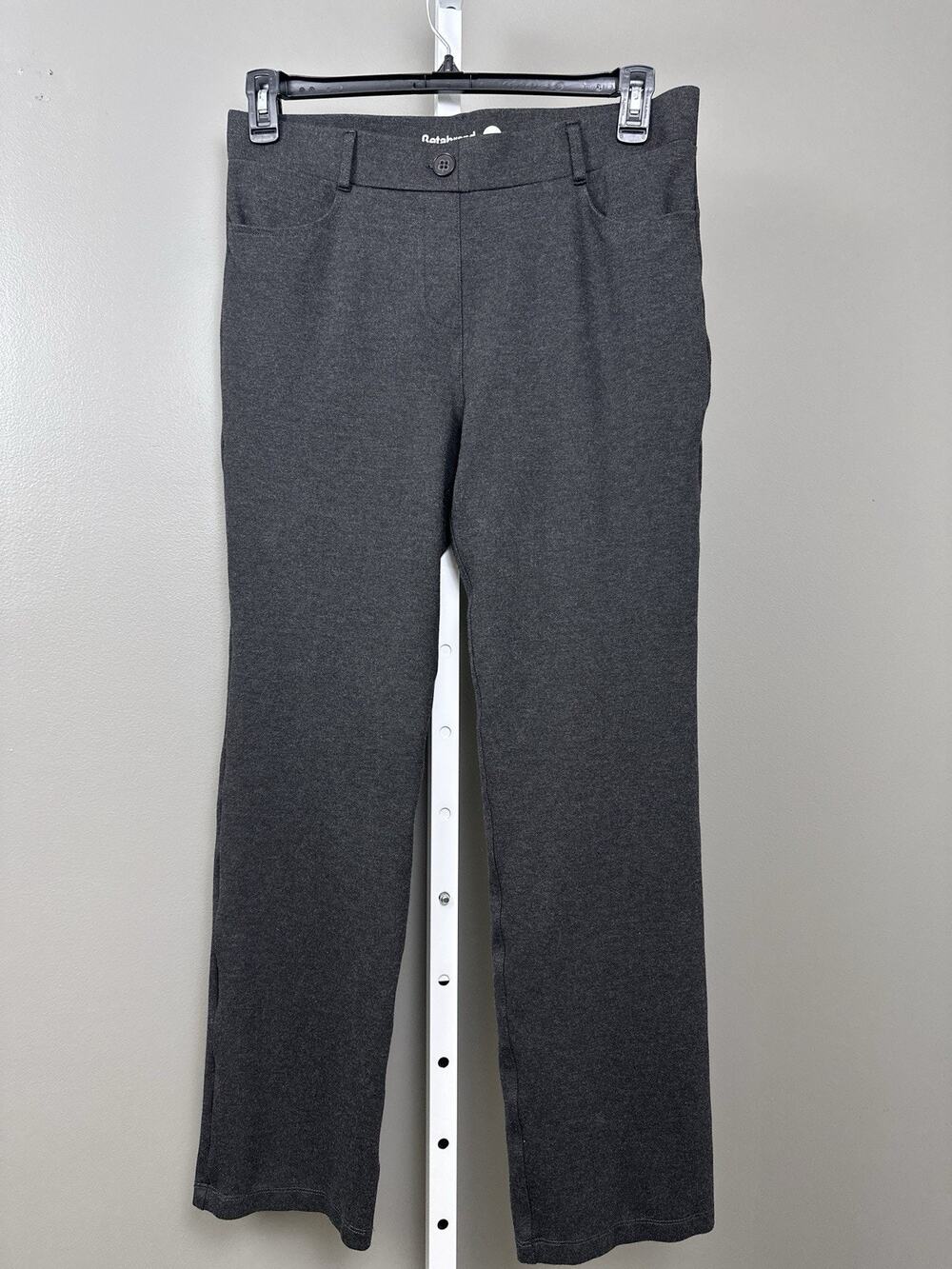 Betabrand Dress Pant Yoga Pants Large Charcoal Dark Gray Bootcut DPYP W1429